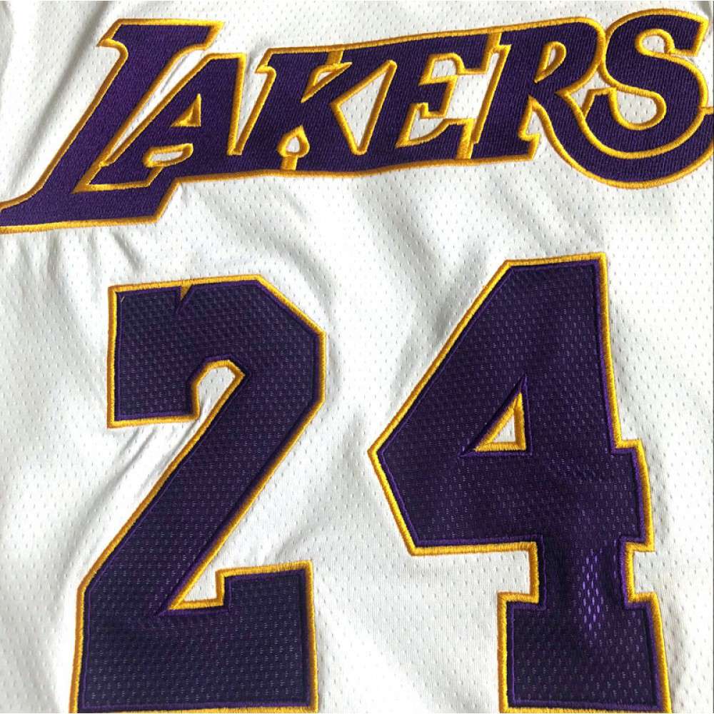 Men's Los Angeles Lakers Kobe Bryant #24 Throwback White 2009-10 Hardwood Classics Jersey-Pro Kit Vault | Brand New 26/27 Sports Jerseys